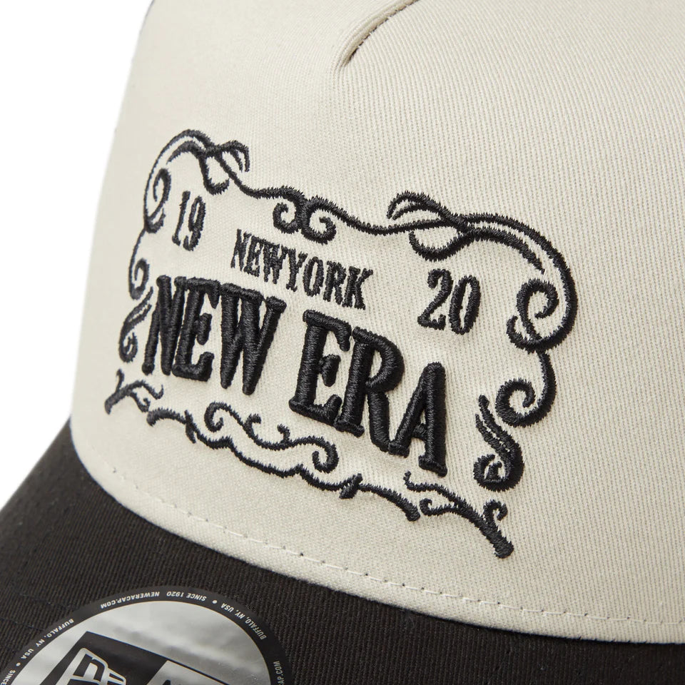 9FORTY A-Frame Trucker Frame Logo Stone Black Snapback