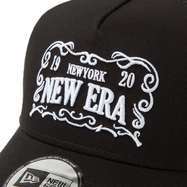 9FORTY A-Frame Trucker Frame Logo Black Snapback