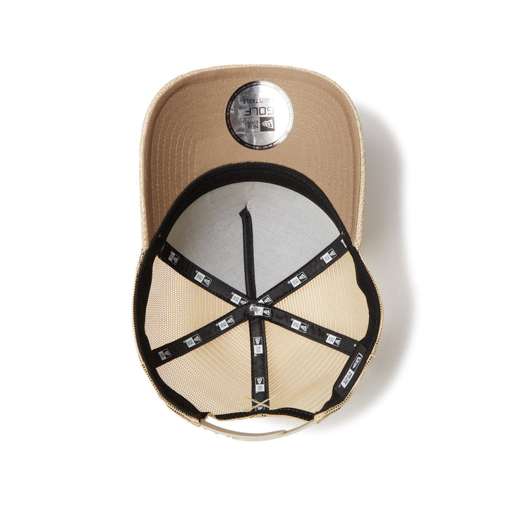 9FORTY Golf A-Frame Trucker Paper Box Logo Beige Snapback