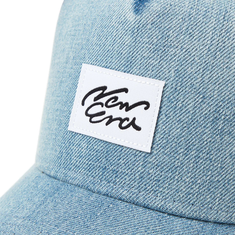 9FORTY A-Frame Trucker Woven Patch Washed Denim Snapback