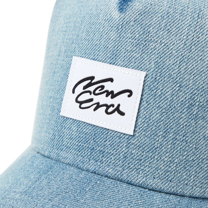 9FORTY A-Frame Trucker Woven Patch Washed Denim Snapback