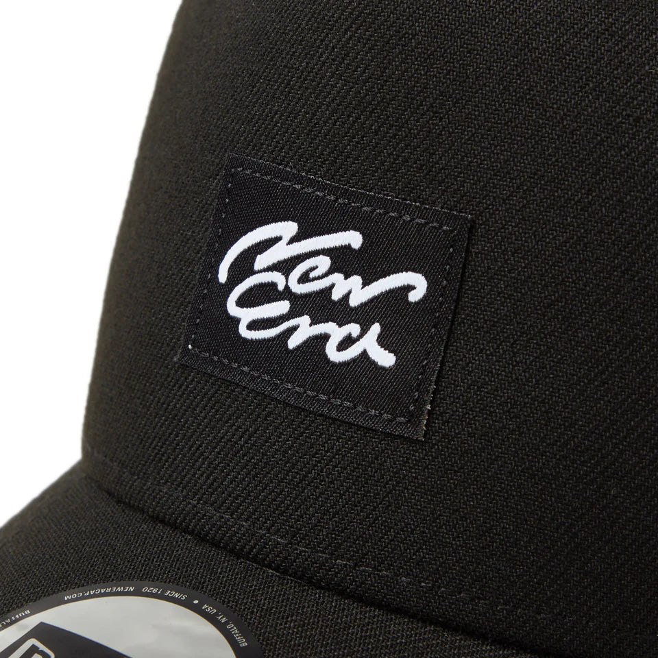9FORTY A-Frame Trucker Woven Patch Black Snapback