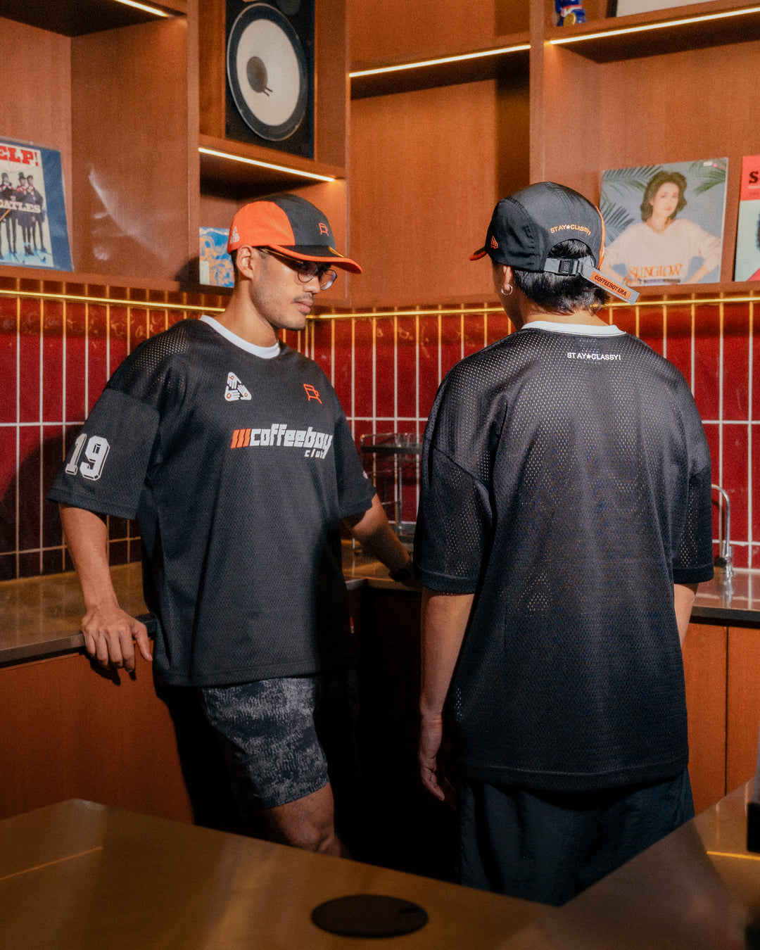 New Era X CoffeeboyClub Black Orange Adjustable Camper Cap