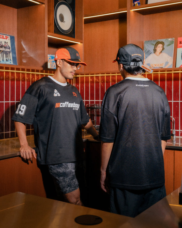 New Era X CoffeeboyClub Black Orange Adjustable Camper Cap