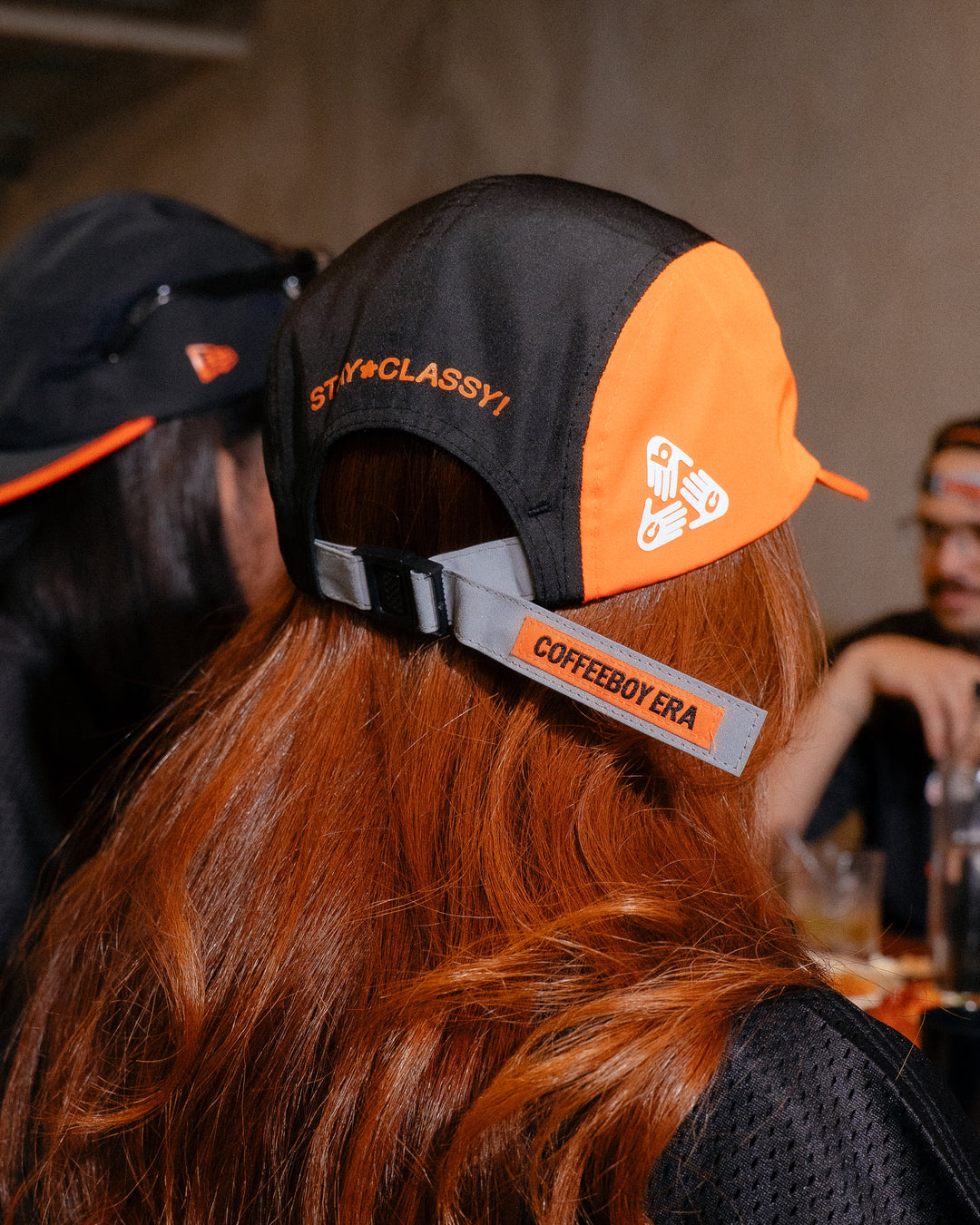 New Era X CoffeeboyClub Black Orange Adjustable Camper Cap