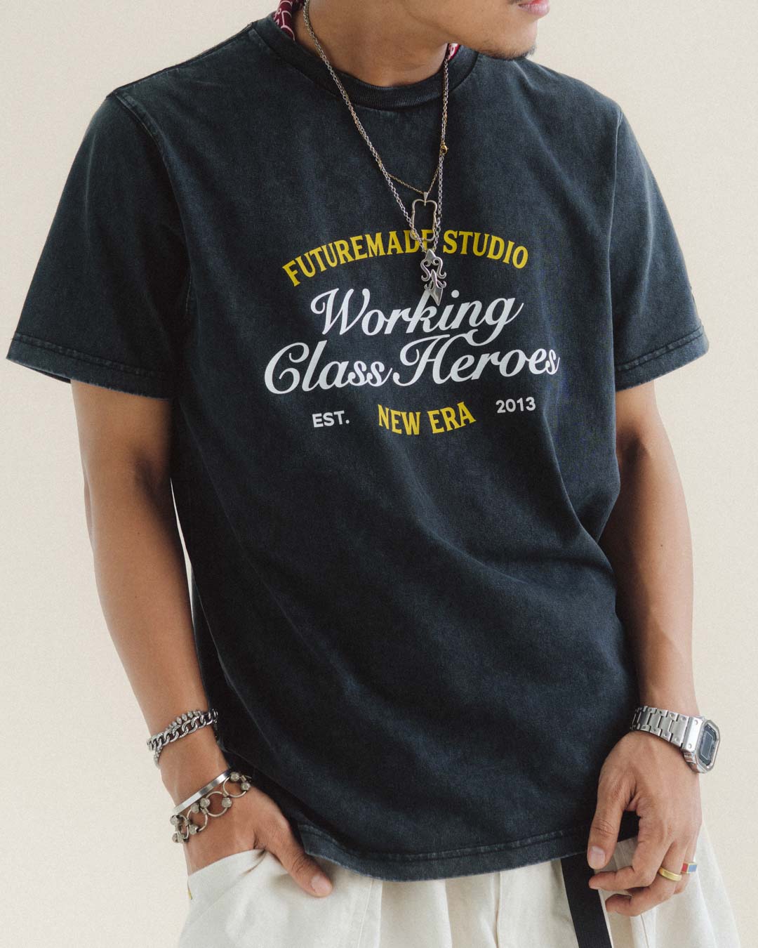 New Era x FTMD Washed Black Short Sleeve T-Shirt