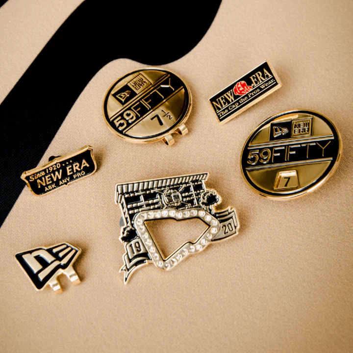 New Era Black & Gold Visor Sticker Pin