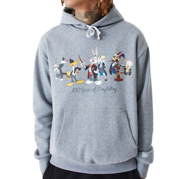 Warner Brother 100th Looney Tunes X Harry Potter Oversized Gray Pullover Hoodie