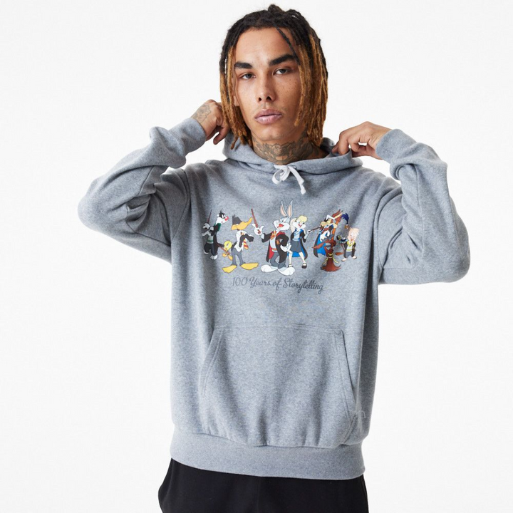 Warner Brother 100th Looney Tunes X Harry Potter Oversized Gray Pullover Hoodie