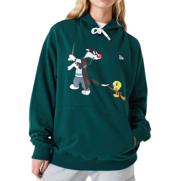Warner Brother 100th Looney Tunes X Harry Potter Oversized Dark Green Pullover Hoodie