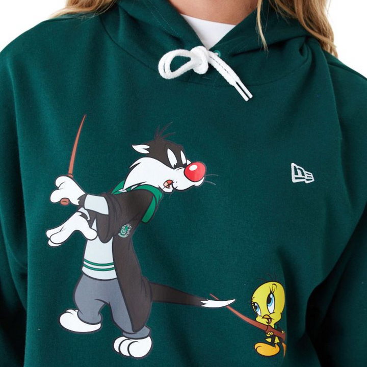 Warner Brother 100th Looney Tunes X Harry Potter Oversized Dark Green Pullover Hoodie