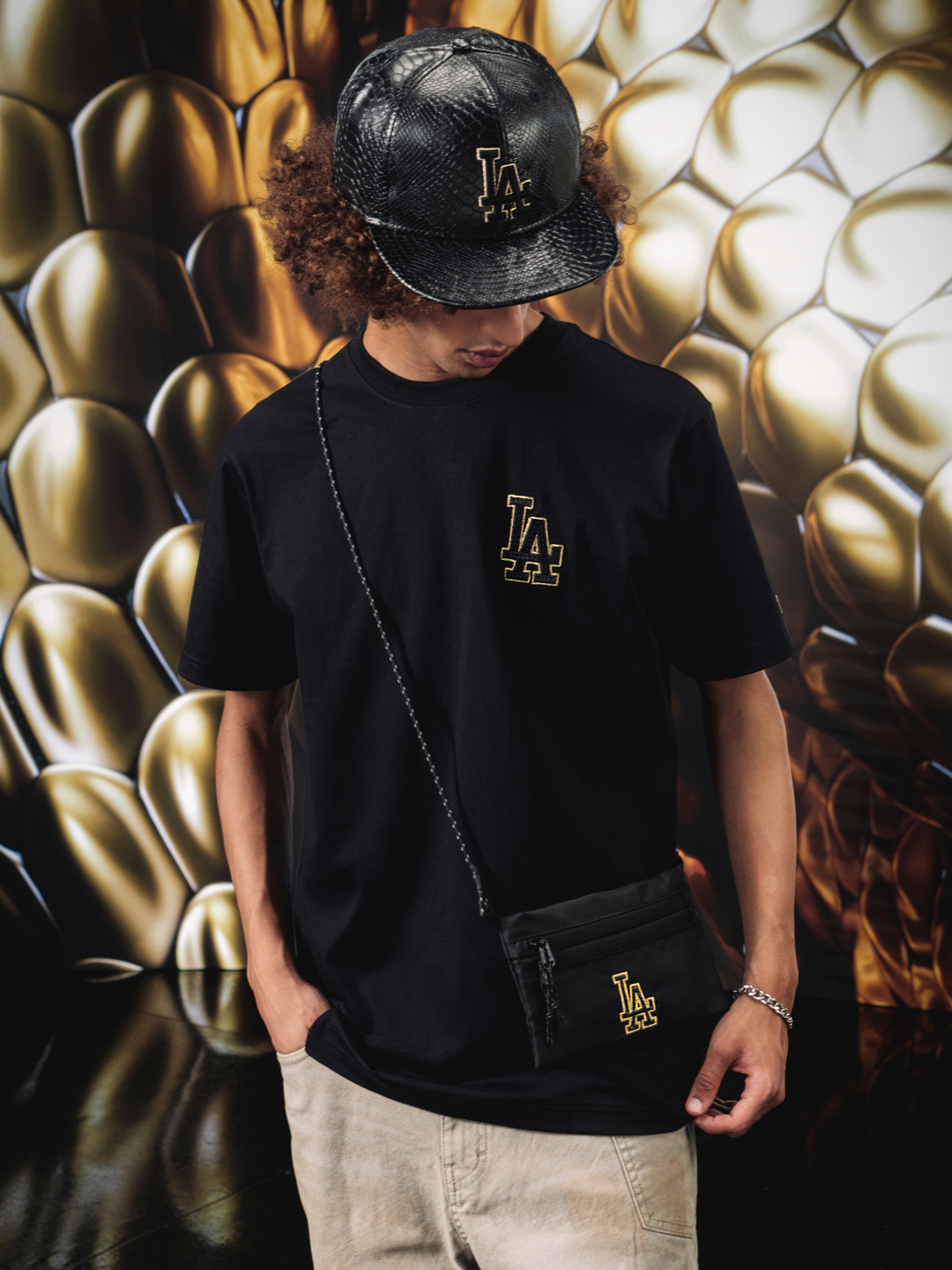 Los Angeles Dodgers Year Of Snake Black Sacoche Mini Bag