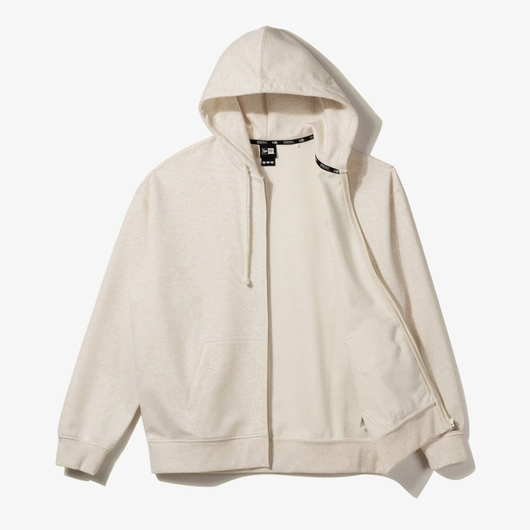 Essential Full Zip-Up Oatmeal Hoodie – New Era Malaysia